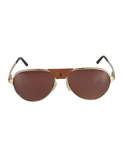 Cartier Brown Metal Constructed Sunglasses for men