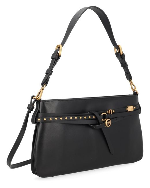 Pinko Black Shoulder Bag Belt Leather
