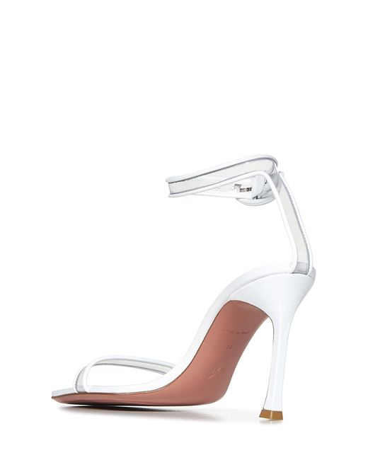 AMINA MUADDI White Kim Glass Sandal 95 Transparent Pvc And Leather Sandals