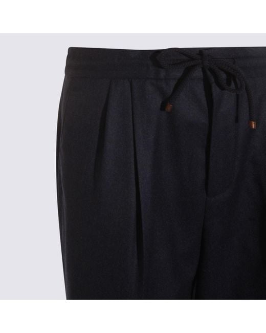 Brunello Cucinelli Blue Wool Pants for men