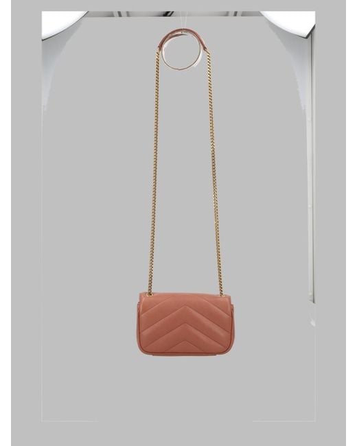 Saint Laurent White Shoulder Bag Loulou Mini Leather Lamb