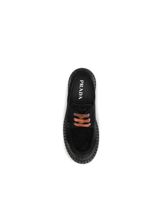 Prada Black Suede Leather Slip-On Loafers for men