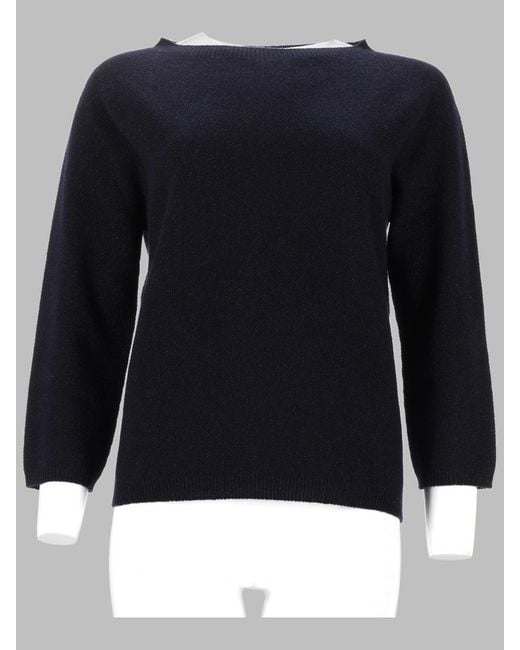 Fabiana Filippi Blue Sweater Platinum With Lurex Jumpers