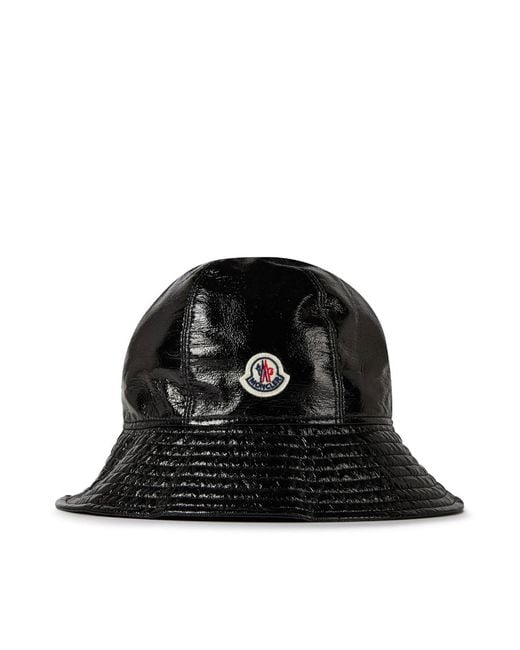 Moncler Black Logo Patch Bucket Hat