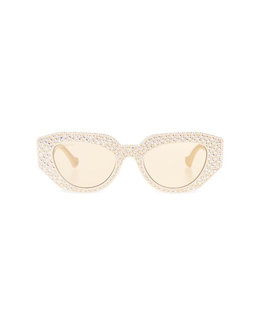 Gucci Natural Cat-Eye Sunglasses