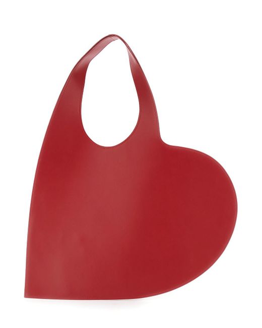 Coperni Red Heart-Shaped Handbag With Embossed Logo Lettering On The Front