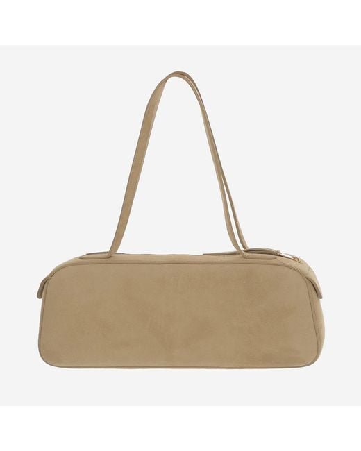 Khaite Natural Simona Shoulder Bag Kid Leather (Suede)