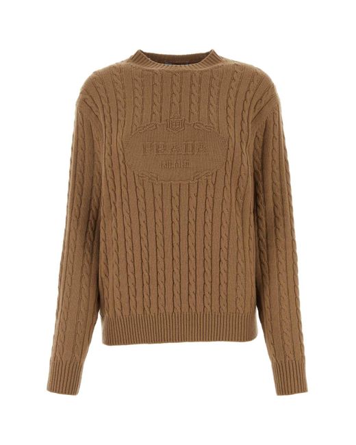 Prada Natural Camel Cashmere Sweater