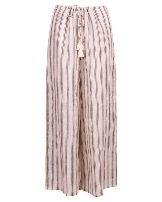 Tory Burch Straight Cut Linen Trousers 