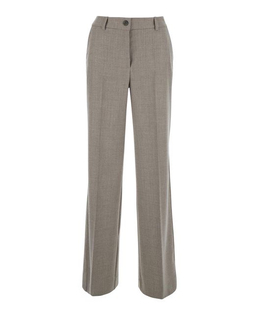 P.A.R.O.S.H. Gray Trousers Flanel Wool