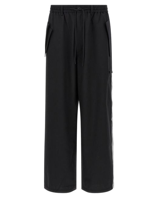 Y-3 Black Wool Blend Pants for men