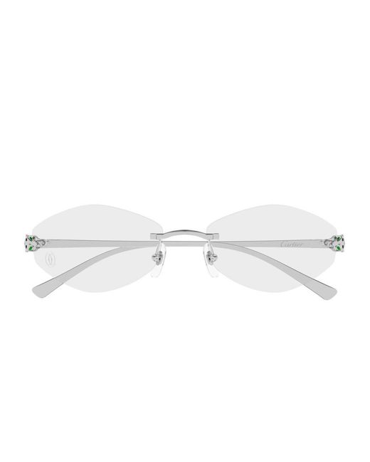 Cartier Metallic Ct0637O Panthère De Optical Glasses Metallo Sunglasses