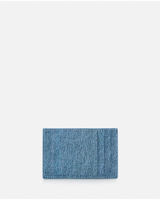 Bottega Veneta Blue Leather Cassette Card Holder Denim Printed for men