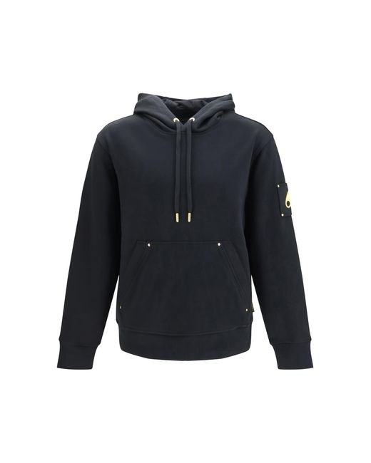 Moose Knuckles Black Zip Up Hoodie Hartsfield Cotton Sweatshirts for men