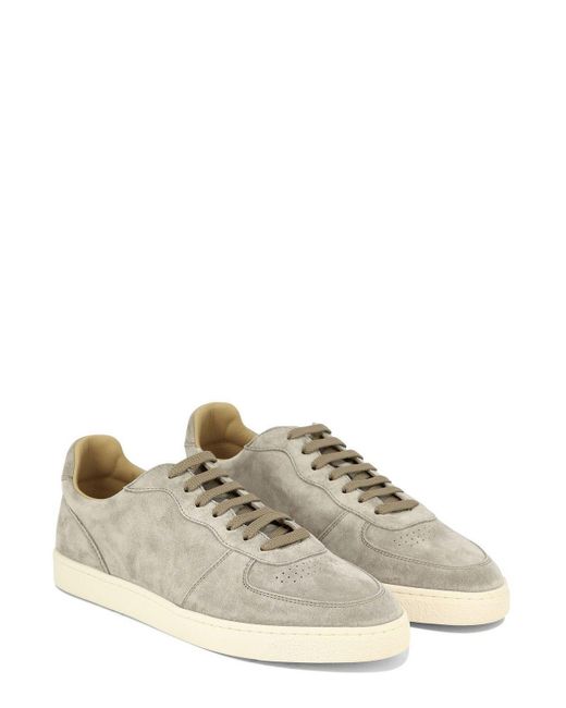 Brunello Cucinelli Natural Round-toe Lace-up Sneakers for men