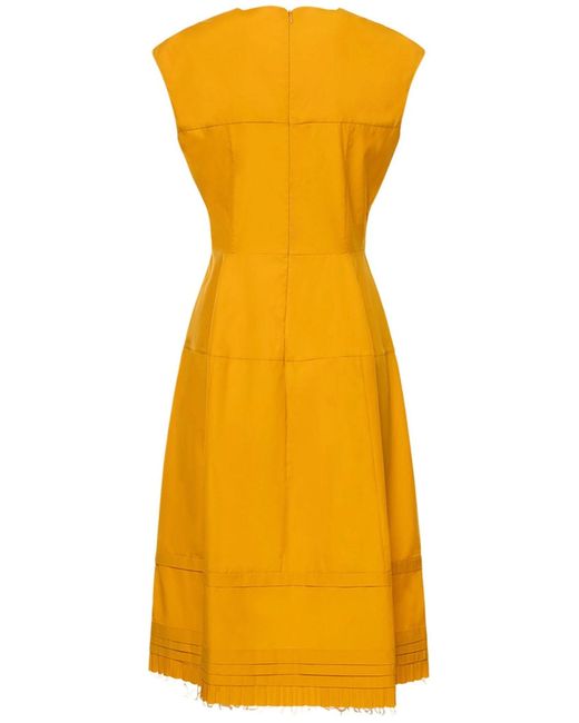 Marni Yellow Midi Dress Bio Cotton Poplin