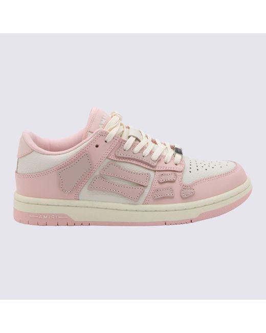 Amiri Pink And Leather Chunky Skel Sneakers