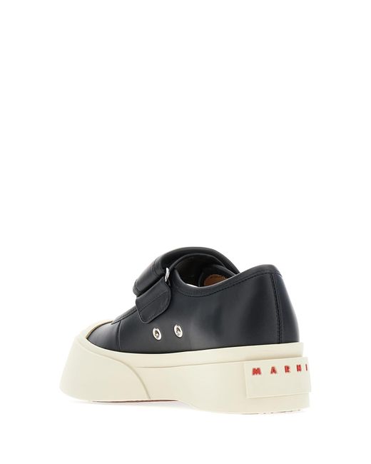 Marni Black Nappa Leather Mary Jane Ballerinas