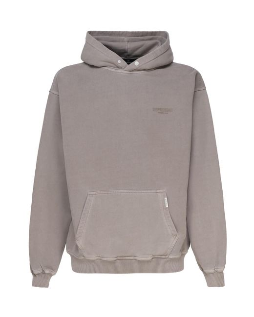 Represent Gray Cotton Sweatshirt With Kangaroo Pockets for men