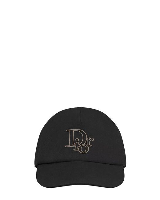 Dior Black Logo Solid Baseball Hat for men