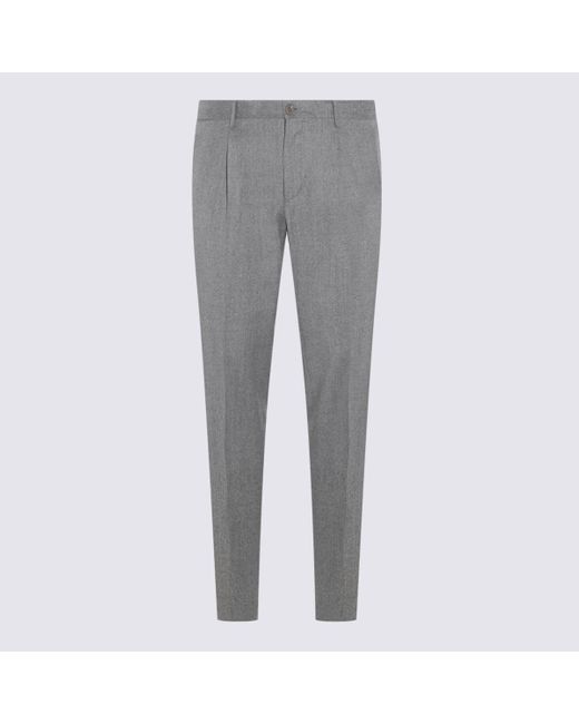 Incotex Gray Light Wool Pants for men