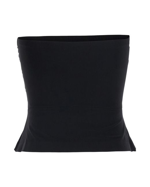 Norma Kamali Black Top Strapless Tech Fabric Polyester Tops