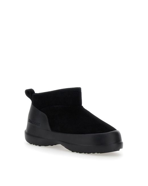 Moon Boot Black Luna Suede Low Boots