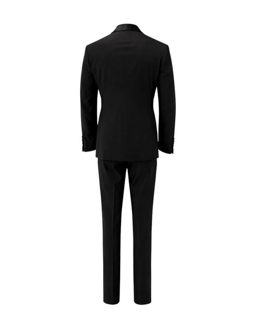 Tom Ford Black Icon Single-Breasted Wool Tuxedo Suit With Satin Details for men