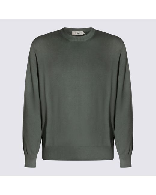 Altea Green Sweaters _100 Co for men