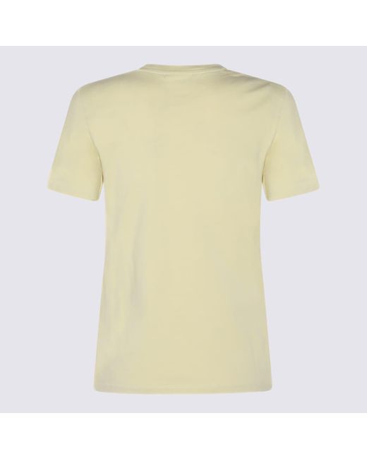 Maison Kitsuné Yellow Cotton Fox Head T-Shirt