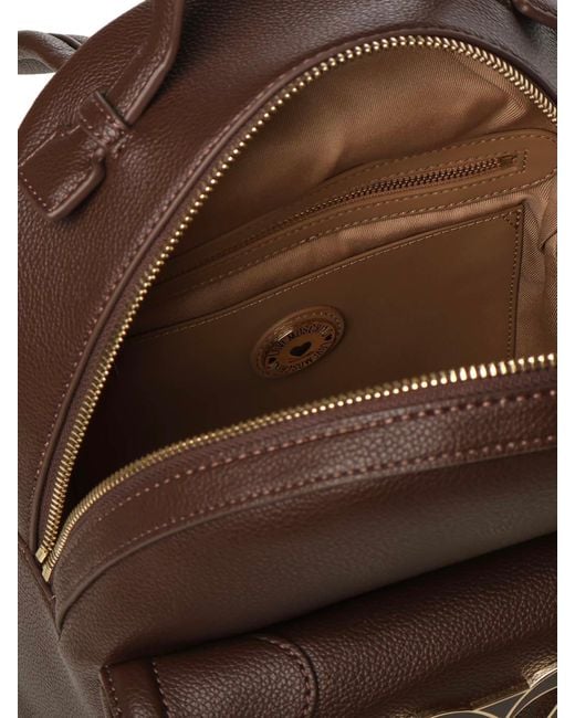 Love Moschino Brown Backpack With Maxi Logo