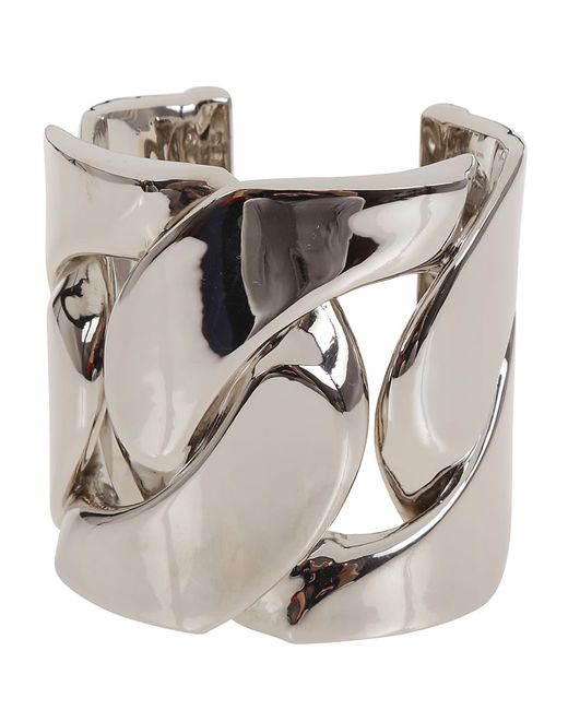 Alexander McQueen Gray Chain Cuff Bracelet