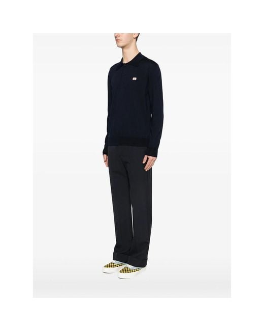 Valentino Black Polo Collar Sweater Fabric: 100. Shirts for men