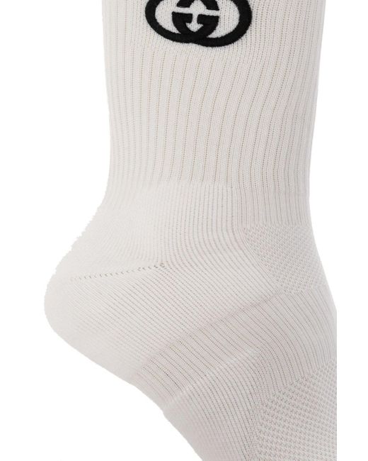 Gucci White Socks With Logo, for men