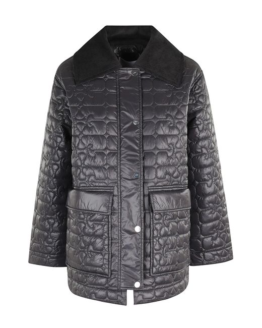Ganni Black Shiny Midi Jacekt