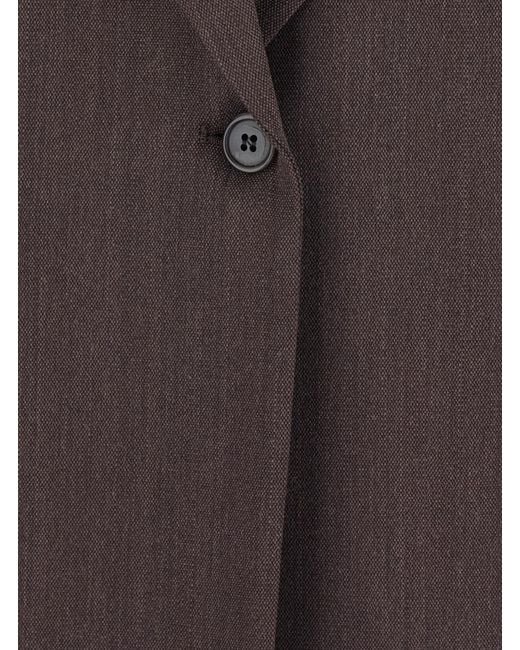 Grifoni Brown Single-Breasted Blazer Wool-Viscose Blazers