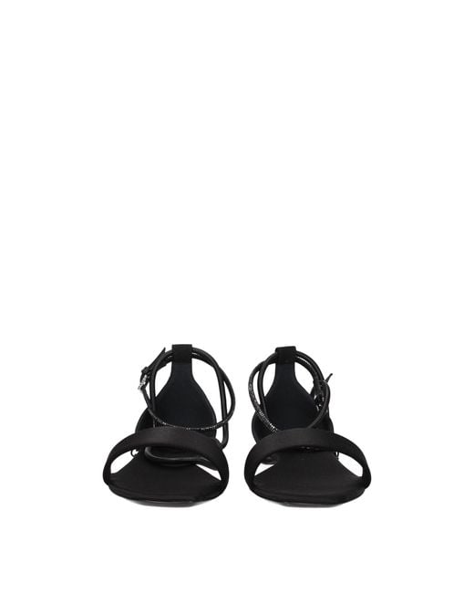 Max Mara Black Satin Flat Sandals