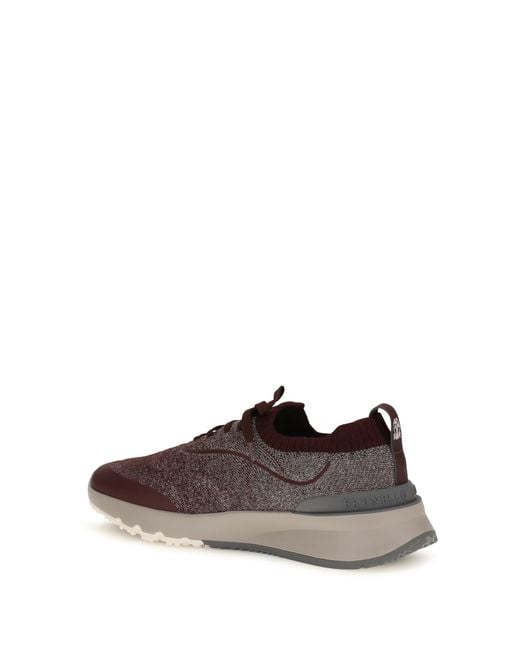 Brunello Cucinelli Brown Techno Cotton Knit Sneakers Runners Upper: Cotton; Sole: Rubber for men