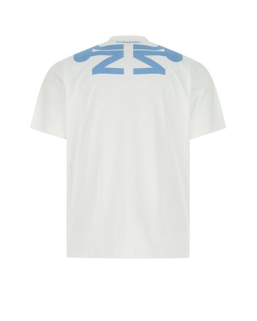 Burberry Blue Cotton T-Shirt for men
