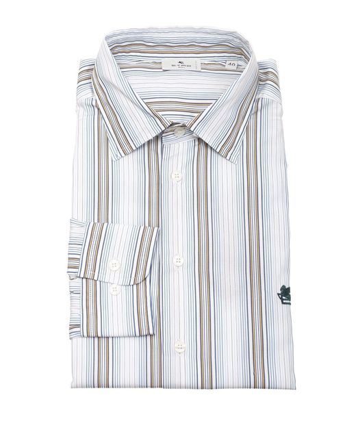 Etro Multicolor Striped Cotton Shirt for men