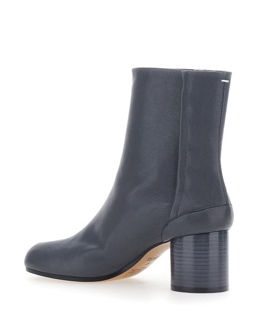 Maison Margiela Blue Ankle Boots Tabi Leather Sheep