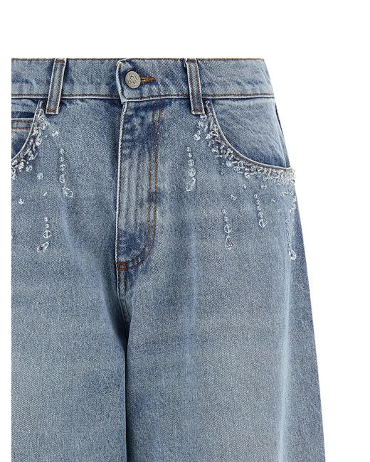 GIUSEPPE DI MORABITO Blue Crystal Jeans Cotton
