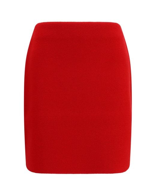Fabiana Filippi Red Wool Skirt Merino Ovis Aries