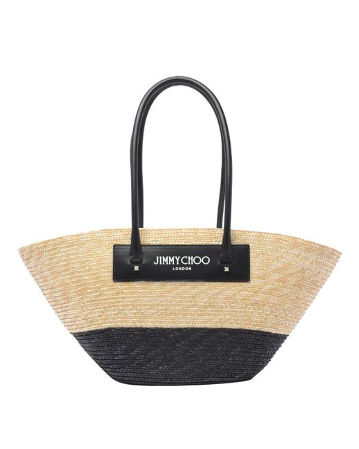 Jimmy Choo Natural Beach Basket Tote Bag