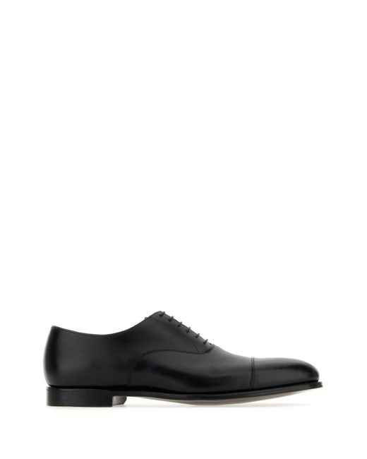Crockett and Jones Black Leather Lonsdale Lace-up Shoes for men