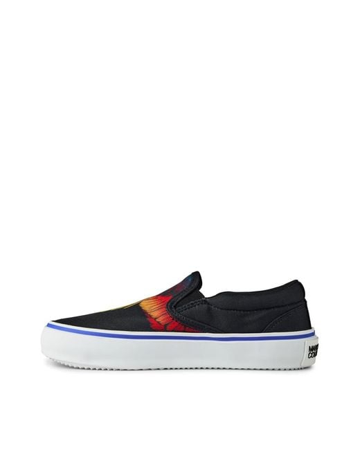 Marcelo Burlon Blue Icon Wings Logo Slip-On Sneakers Shoes for men