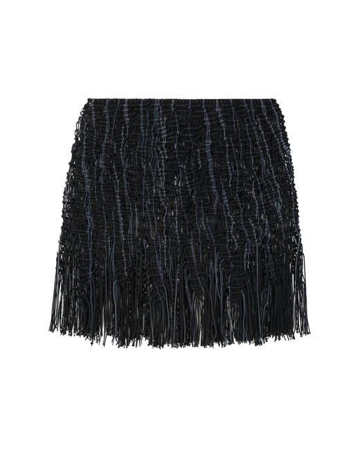 Roberta Einer Black Element Knitted Macramé Mini Skirt Cotton