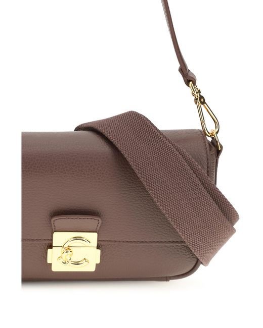 Coccinelle Brown Shoulder Bag C-Me Lock Calf Leather (Bos Taurus)