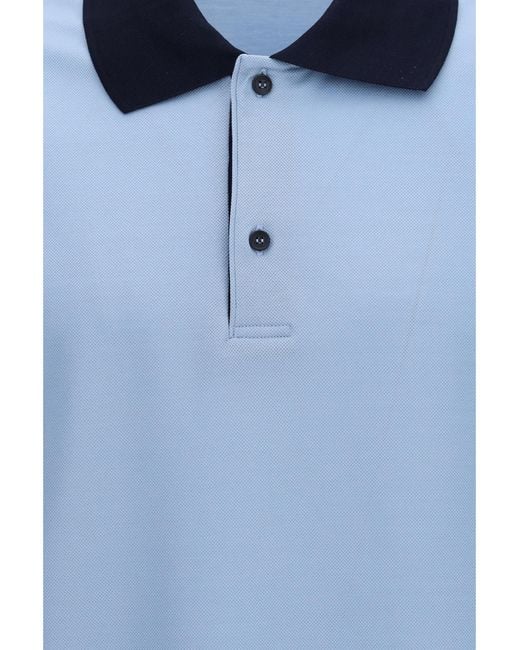 Ferragamo Blue Short-Sleeve Polo Cotton Shirts for men