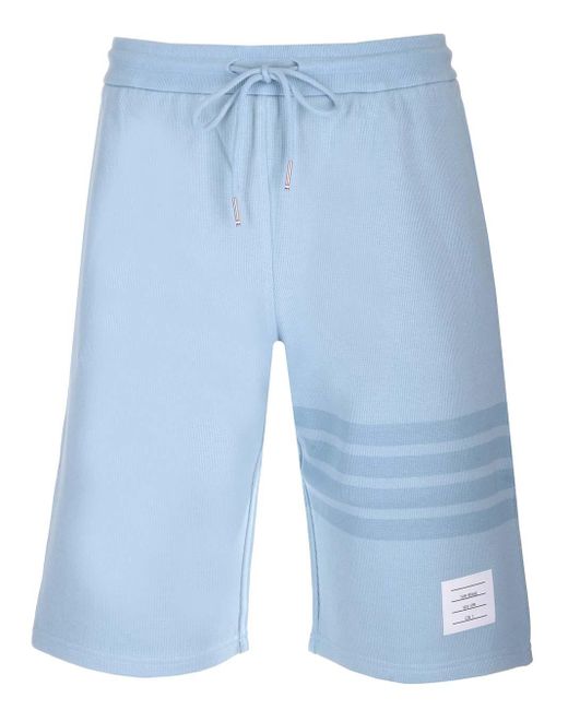 Thom Browne Blue 4-Bar Shorts for men